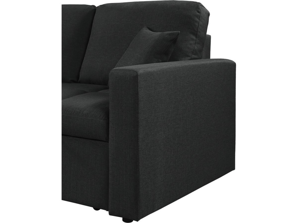 Sofá esquinero convertible/reversible estilo «bubble» «Alain» - 3 plazas - Negro