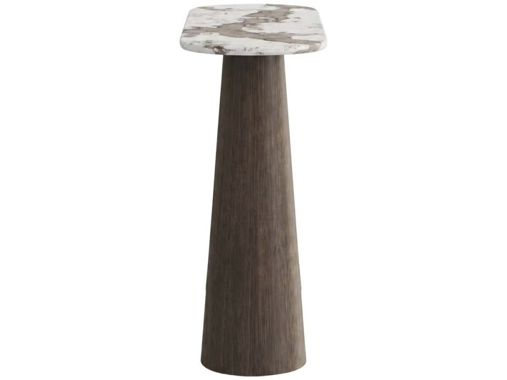Mesa auxiliar de madera con tablero de cerámica «Zora» - 140 x 40 x 80 cm - Marrón
