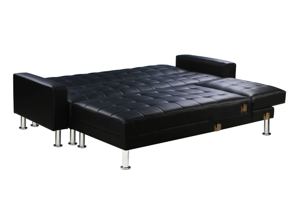 Sofá esquinero convertible y reversible "Theo" - 5 plazas - Negro