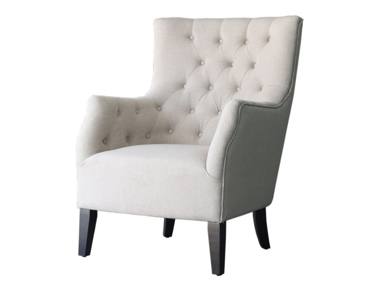 Sillón escandinavo "Duchesse" en tela - Beige