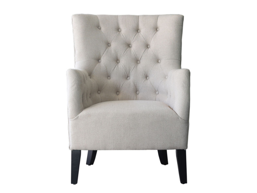 Sillón escandinavo "Duchesse" en tela - Beige