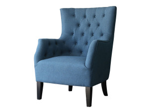 Sillón escandinavo "Duchesse" en tela - Azul oscuro