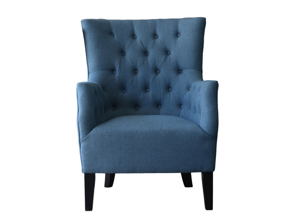 Sillón escandinavo "Duchesse" en tela - Azul oscuro