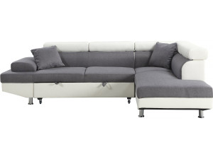 Sofá esquinero "Sophia luxe" - Blanco / Gris - Esquina derecha
