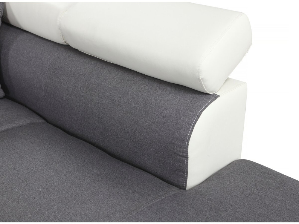 Sofá esquinero "Sophia luxe" - Blanco / Gris - Esquina derecha