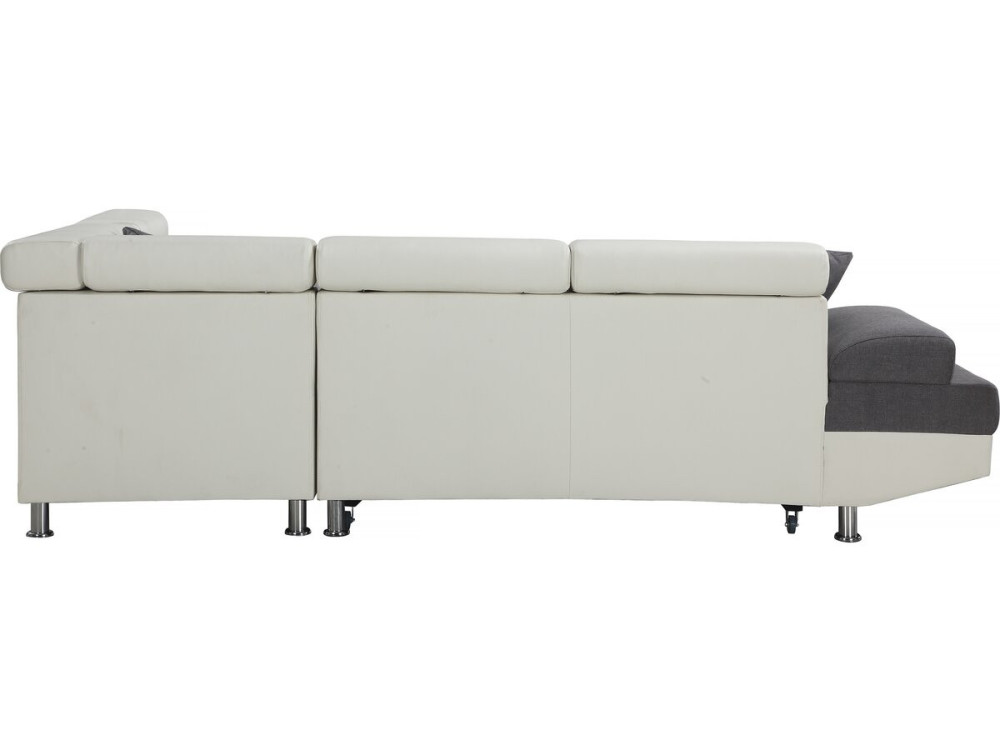 Sofá esquinero "Sophia luxe" - Blanco / Gris - Esquina derecha