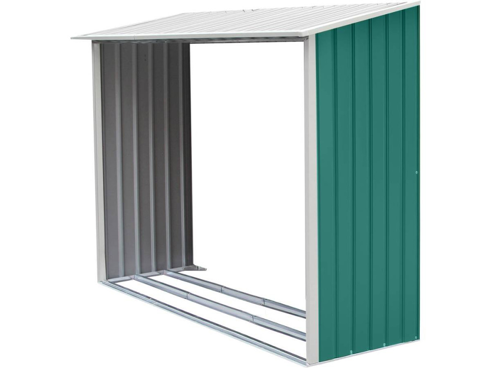 Caseta de metal Rosas 7,06 m² con leñero