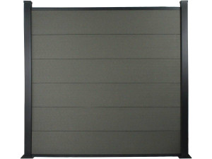 Kit vallas 8m en composite y aluminio - Kit de fijación incluido  - Gris oscuro