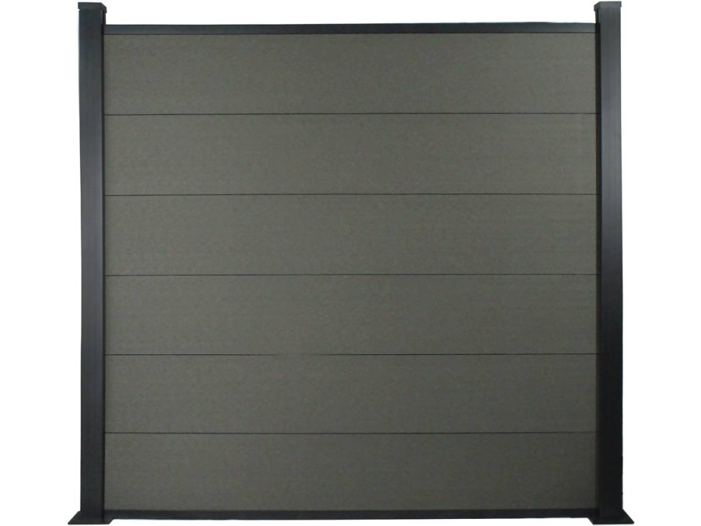 Kit vallas 8m en composite y aluminio - Kit de fijación incluido  - Gris oscuro