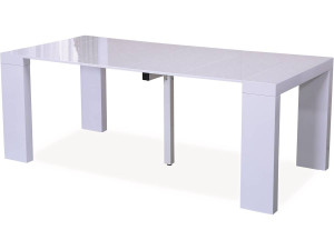 Mesa extensible "Dina" -  200/40 x 94 x 75 cm - Blanco laqueado