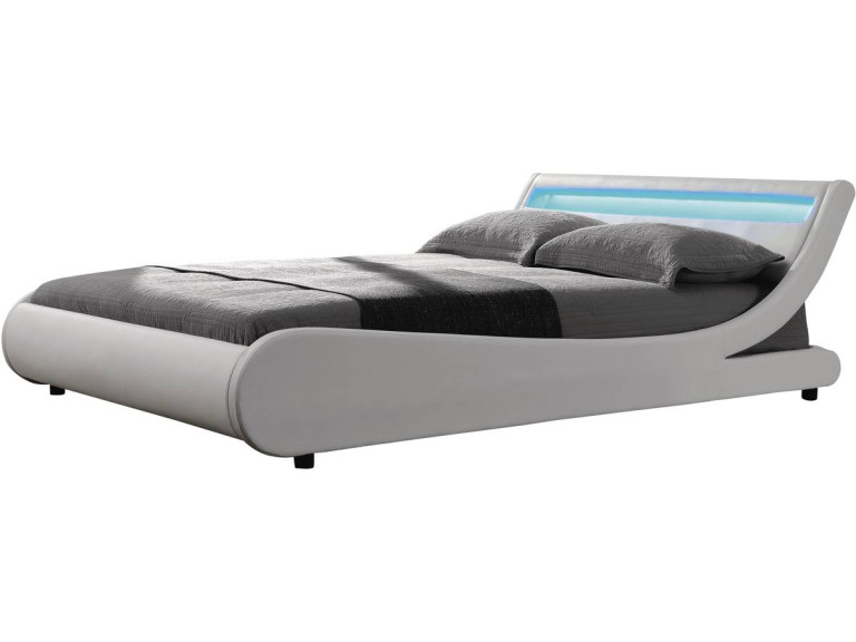 Cama LED "Natacha" - 140 x 190 cm - Blanco