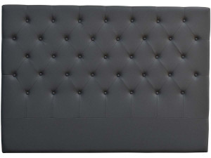 Cabecero de cama acolchado 160cm"Déco" en PVC - Gris oscuro