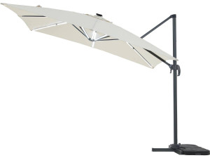 Parasol de jardin LED Alu "Sun 4 Luxe" - Rectangular -  3 x 4 m - Crudo