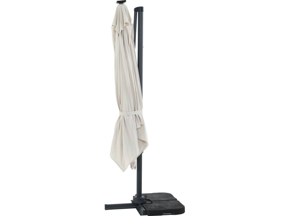 Parasol de jardin LED Alu "Sun 4 Luxe" - Rectangular -  3 x 4 m - Crudo