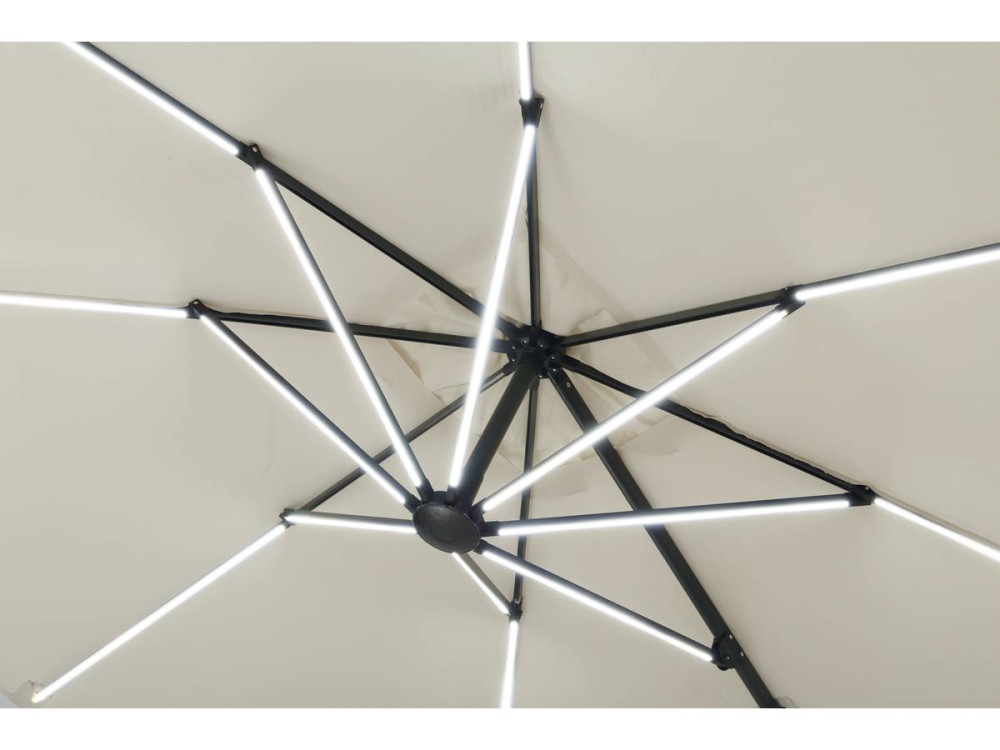 Parasol de jardin LED Alu "Sun 4 Luxe" - Rectangular -  3 x 4 m - Crudo