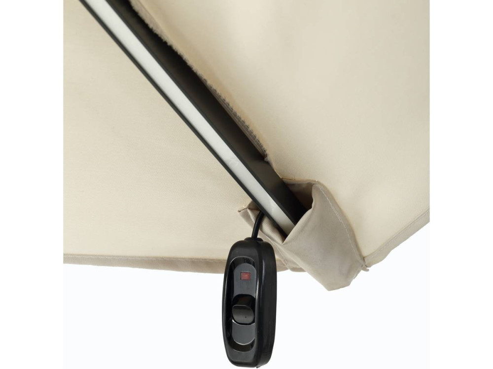 Parasol de jardin LED Alu "Sun 4 Luxe" - Rectangular -  3 x 4 m - Crudo