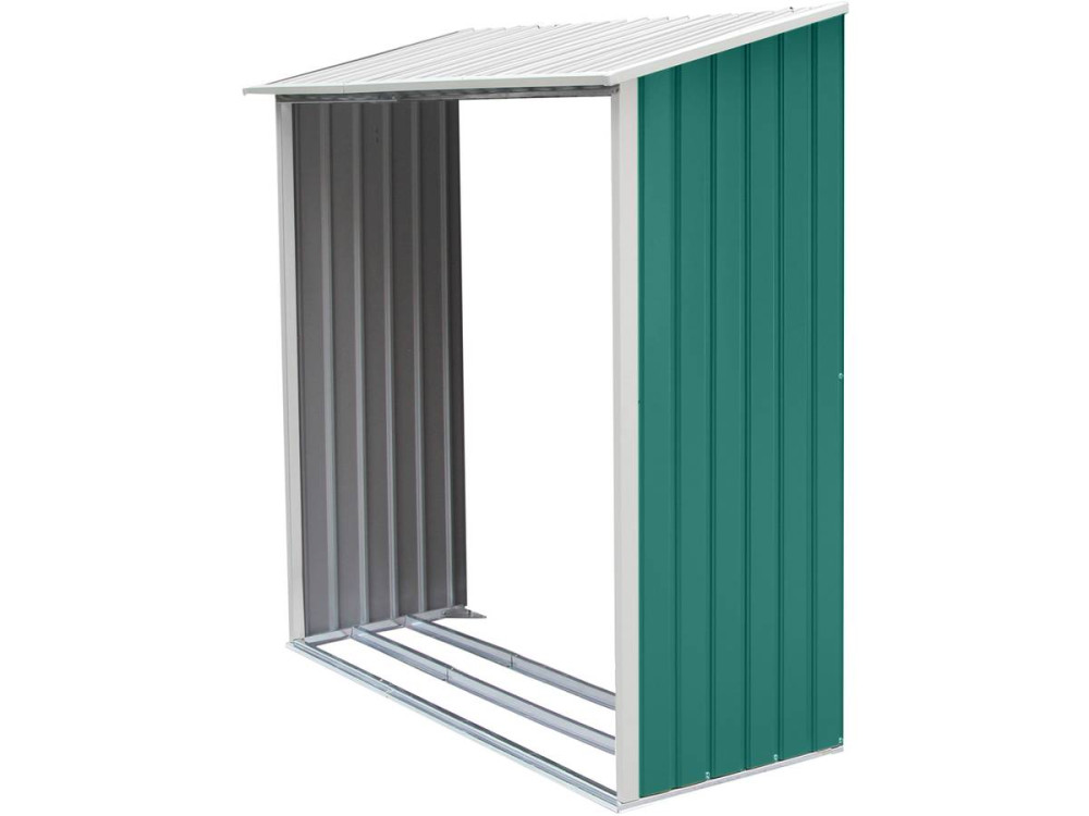 Caseta de metal Rosas 4,07 m² con leñero