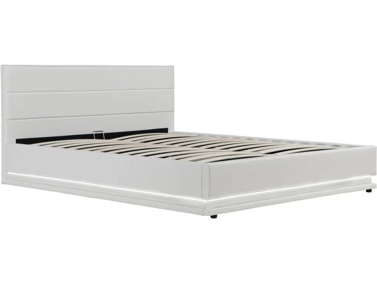 Cama con LED "Anastasia" - 140 x 190 cm - Blanco
