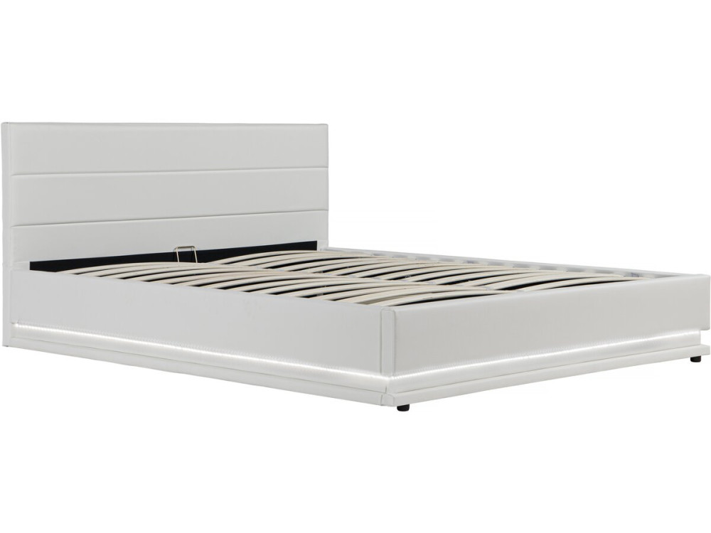 Cama con LED "Anastasia" - 140 x 190 cm - Blanco