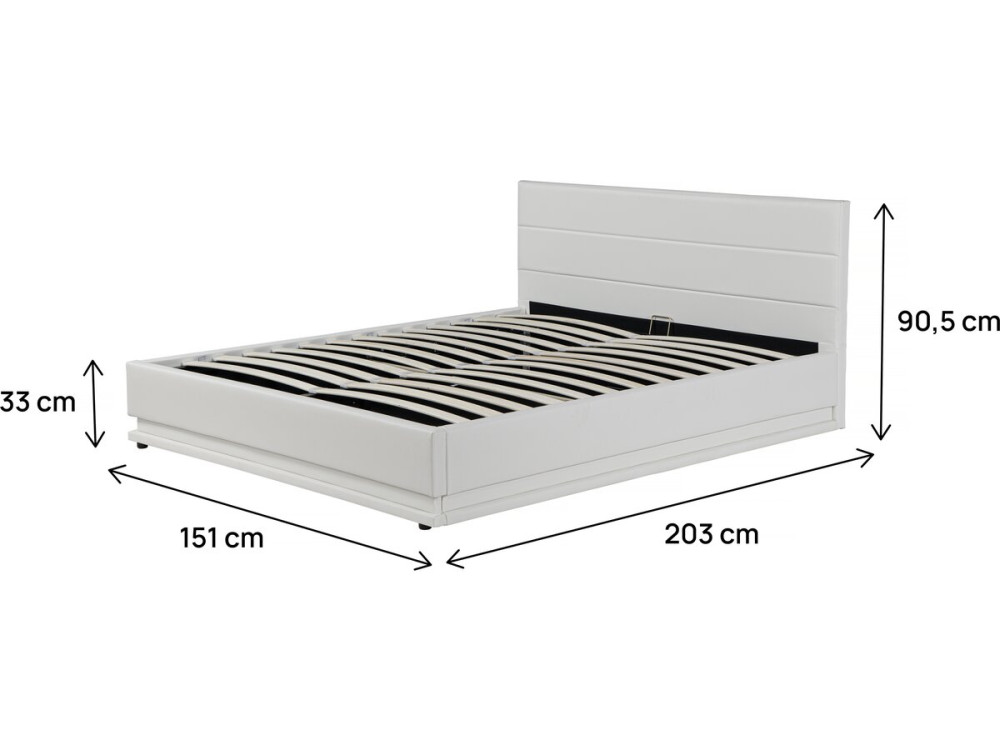 Cama con LED "Anastasia" - 140 x 190 cm - Blanco