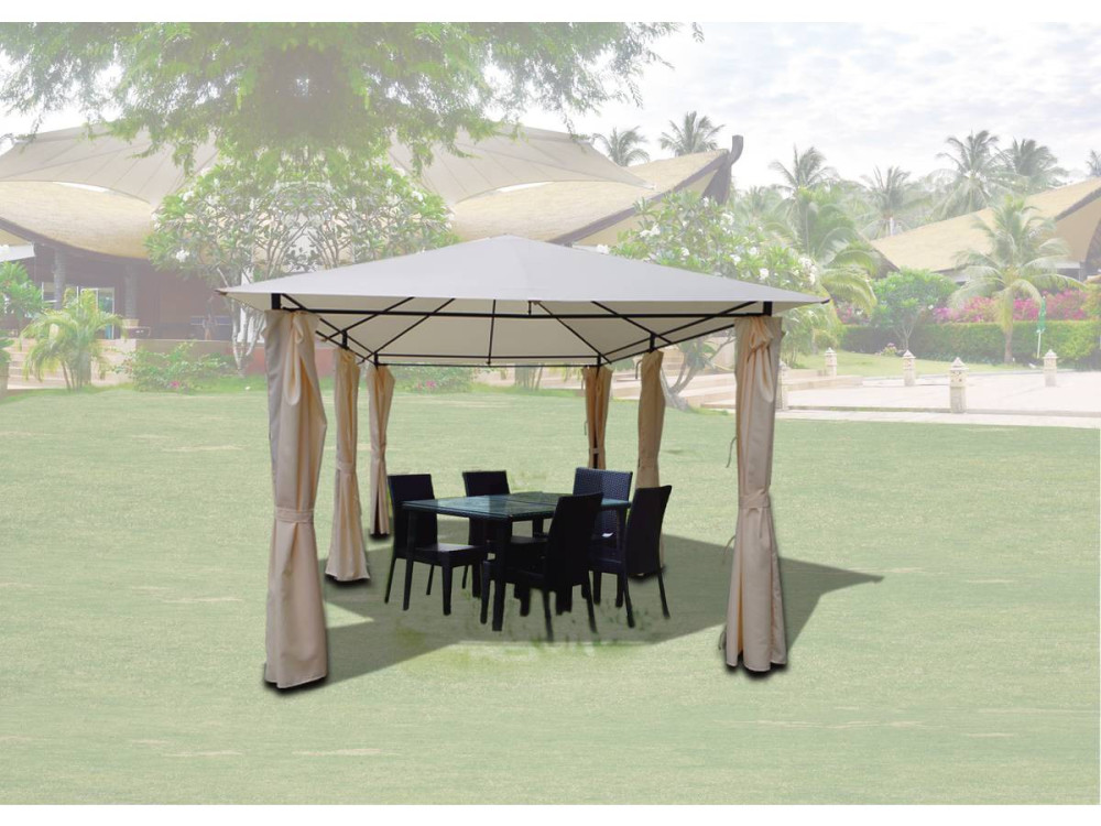 Lona y cortinas para Pergola "Rosita" - 3 x 4 m - Beige