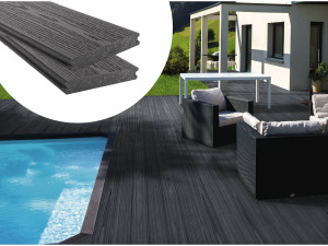 Lote de 3 lamas composite para terraza - 2,4m - Superficie aprox. 0.99 m2 - Gris