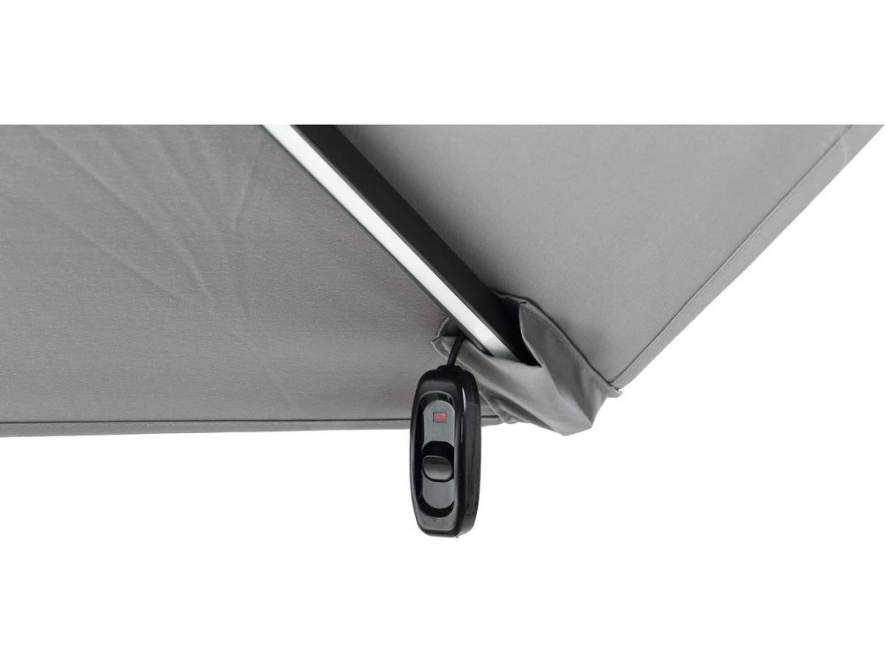 Parasol de jardin LED Alu "Sun 4 Luxe" - Rectangular -  3 x 4 m - Gris