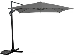 Sombrilla de jardin deportada "Soleil" - Cuadrada - 2.5 x 2.5 m - Gris