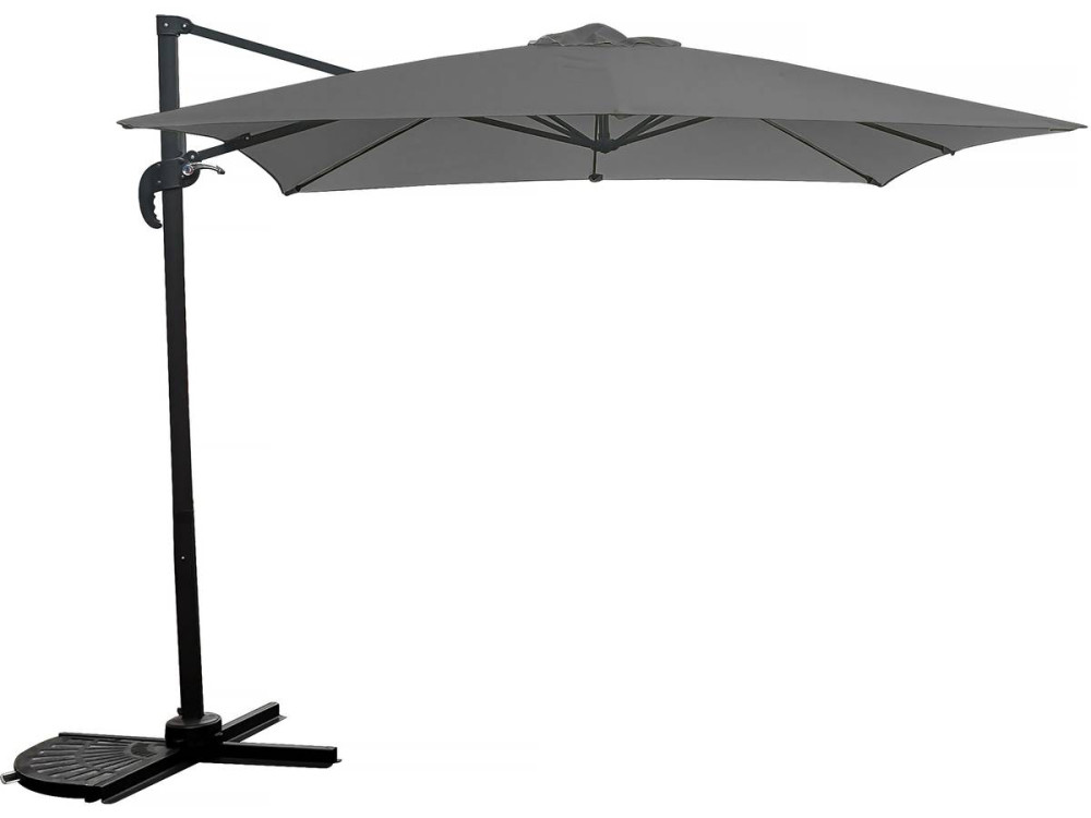 Sombrilla de jardin deportada "Soleil" - Cuadrada - 2.5 x 2.5 m - Gris
