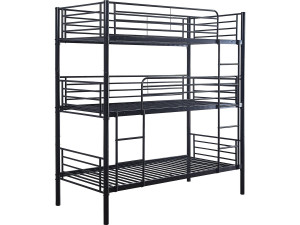 Litera metálica triple "HAVIN" - 90 x 190 cm - Negro