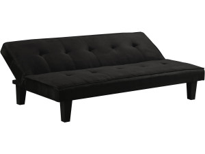 Sofá cama - "John" - 3 plazas - Microfibra - Negro
