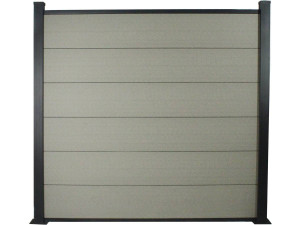 Kit de valla 1.6m - Composite y aluminio - Kit de fijación - Gris