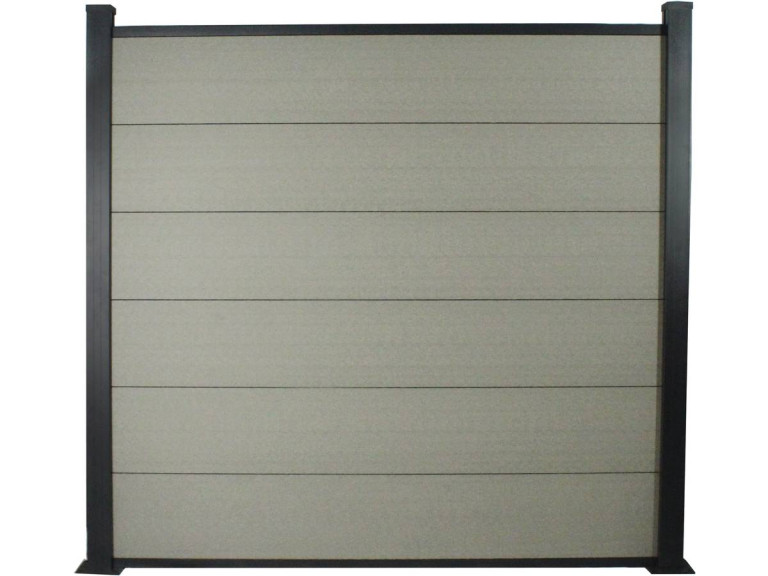 Kit de valla 1.6m - Composite y aluminio - Kit de fijación - Gris