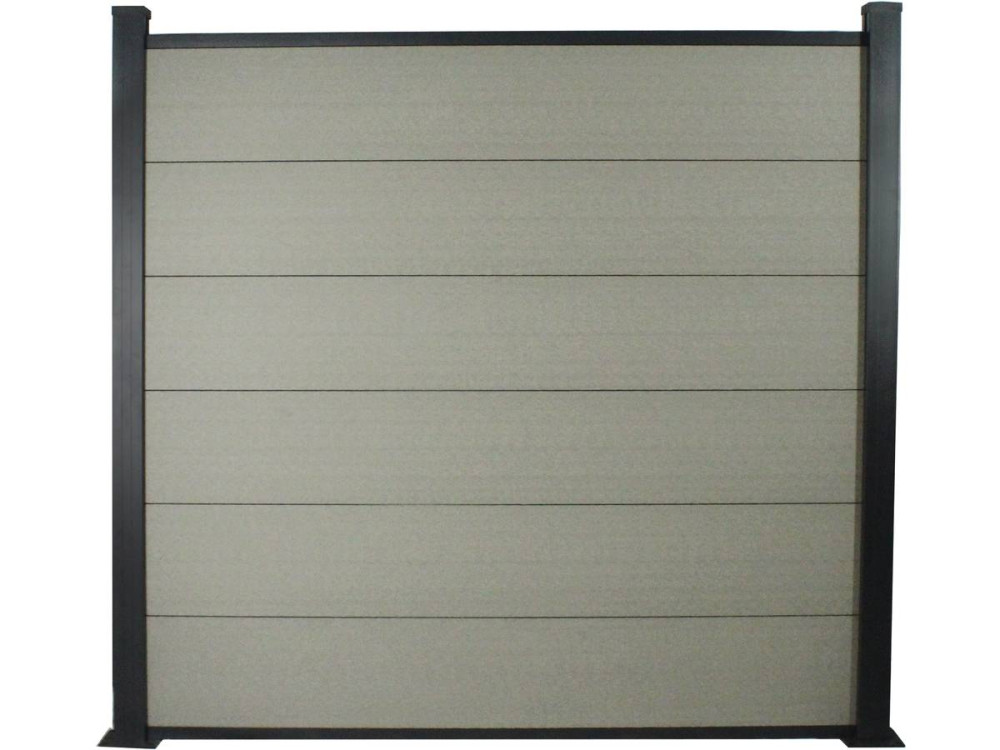 Kit de valla 1.6m - Composite y aluminio - Kit de fijación - Gris