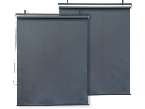 Juego de 2 estores enrollables para pérgola - 124 x 225 cm - Antracita