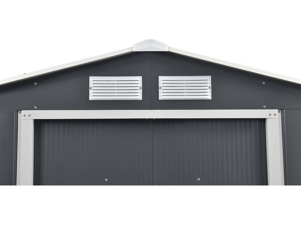 Cobertizo de jardín metálico - "Vegas"- 15 m² con canalón y depósito recuperador de agua