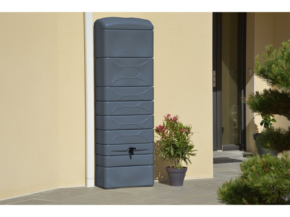 Recolector de agua de pared 300L con kit de conexión de nicho "Malang" - Gris