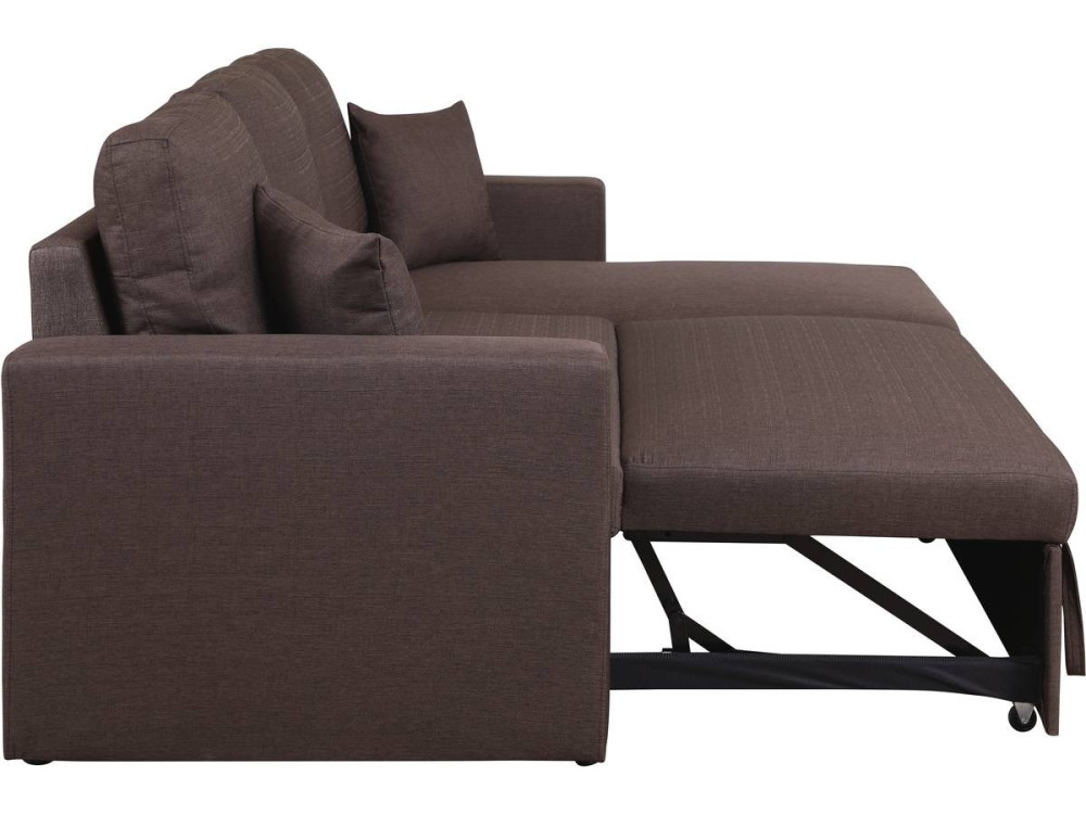 Sofá esquinero convertible "Alain" - 3 plazas - Marron