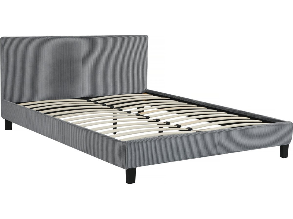 Cama de pana "Ambre" - 160 x 200 - Gris