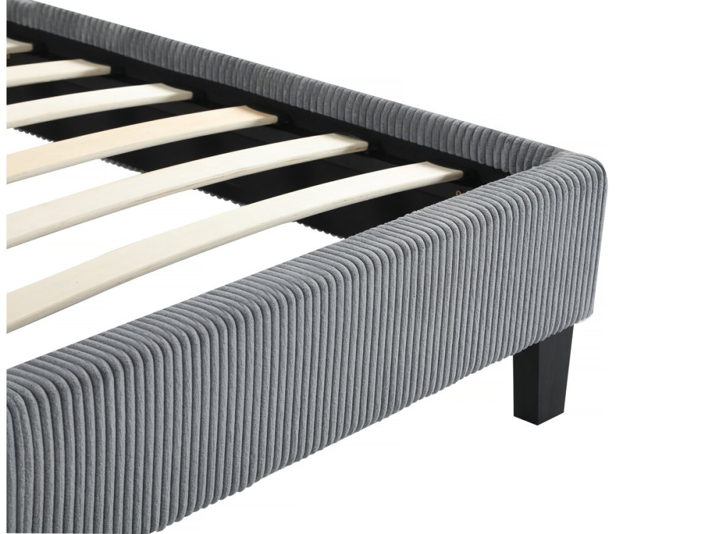 Cama de pana "Ambre" - 160 x 200 - Gris