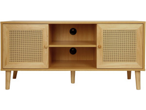 Mueble TV de caña escandinavo "Iguana" - 120 x 30 x 56,5 cm - Marrón