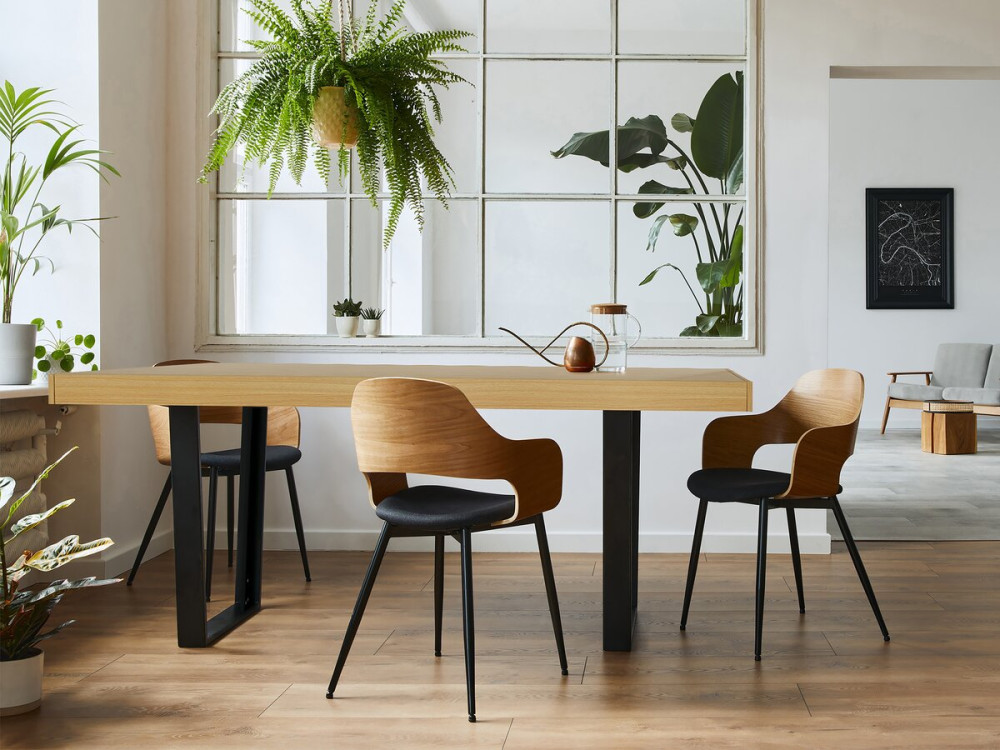 Mesa de comedor "Eloise" - 200 x 90 x 80 cm - Marrón -