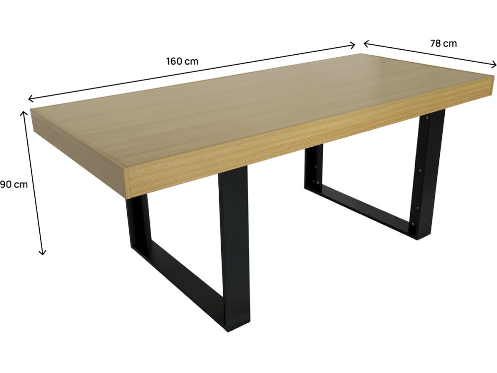 Mesa de comedor "Eloise" - 200 x 90 x 80 cm - Marrón -
