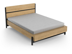 Cama doble extraíble "Craft" - Madera - 140 x 190/200 cm - Marrón
