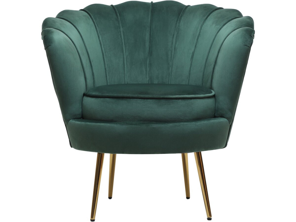 Sillón de terciopelo "Floria" - 75 x 68 x 77,5cm - Verde