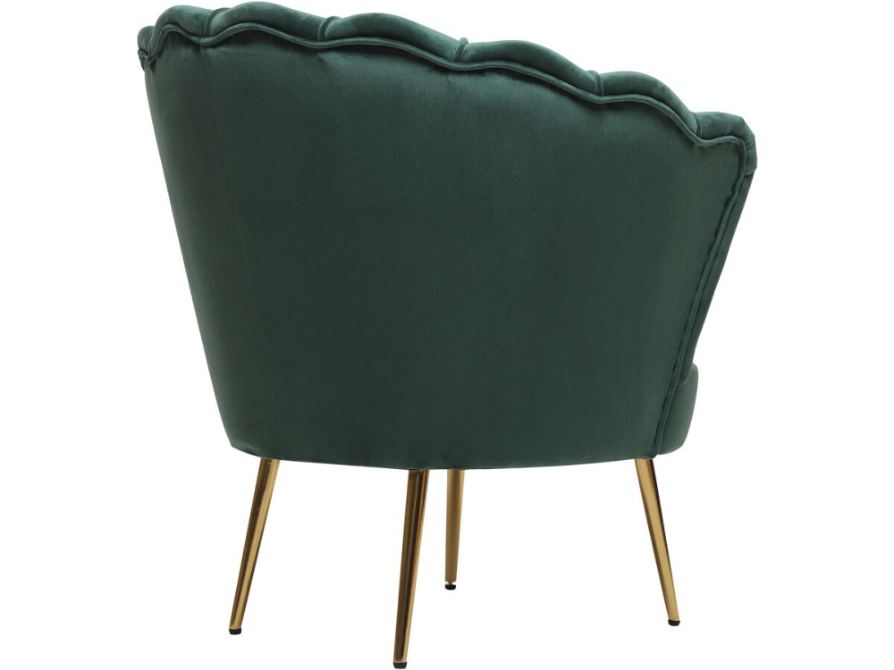 Sillón de terciopelo "Floria" - 75 x 68 x 77,5cm - Verde