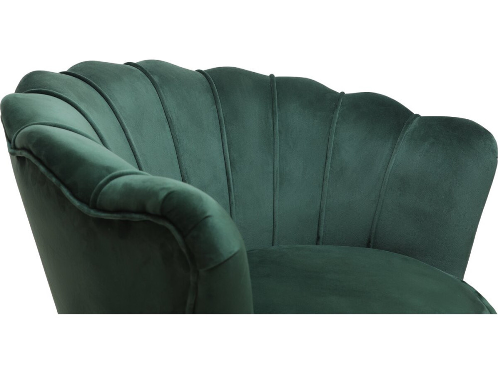 Sillón de terciopelo "Floria" - 75 x 68 x 77,5cm - Verde