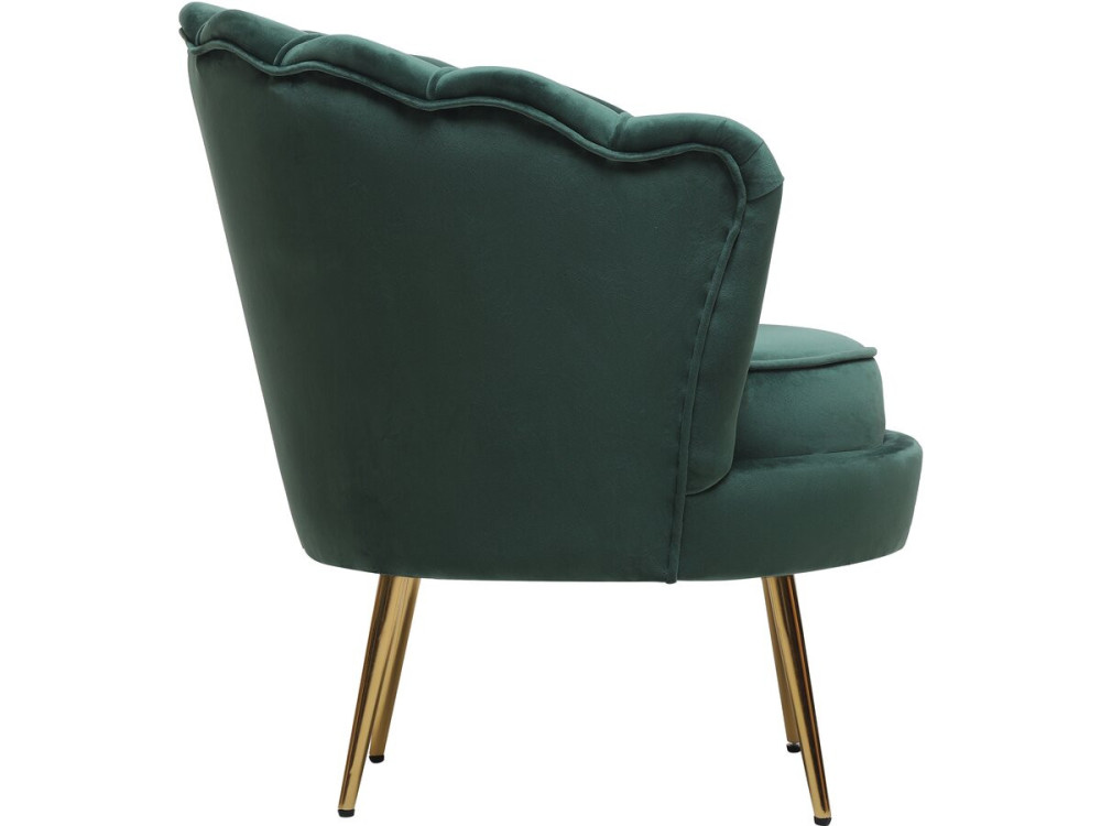 Sillón de terciopelo "Floria" - 75 x 68 x 77,5cm - Verde