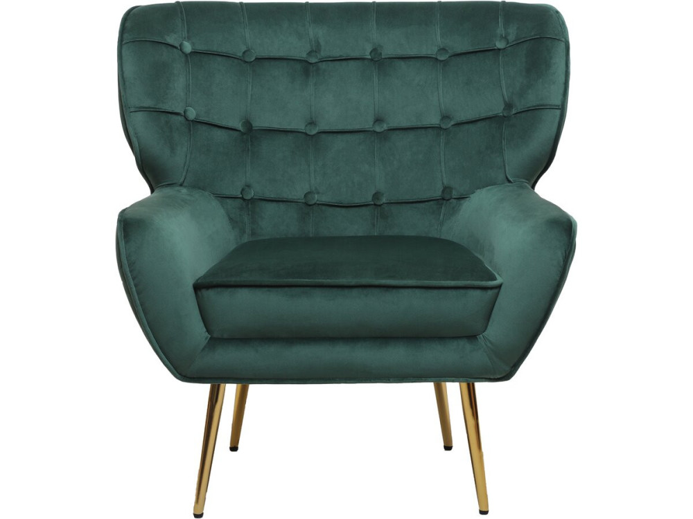 Sillón de terciopelo "Austin" - 79 x 71 x 79,5 cm - Verde