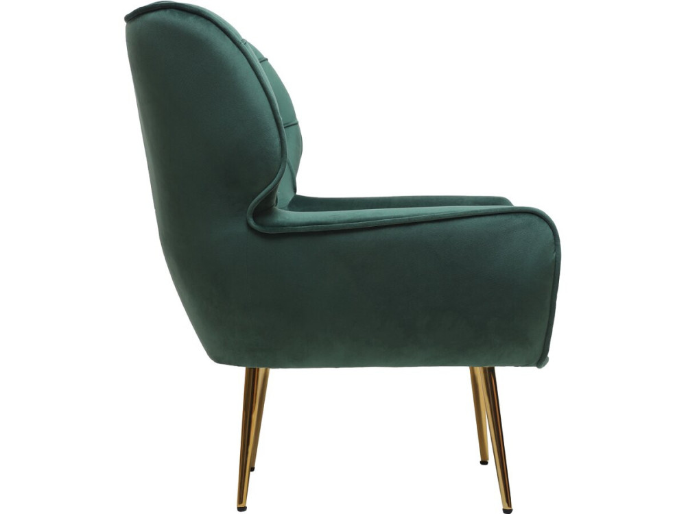 Sillón de terciopelo "Austin" - 79 x 71 x 79,5 cm - Verde